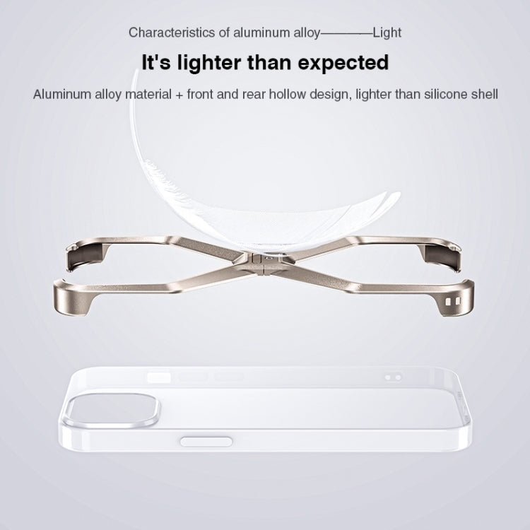 Frameless X-shaped Metal Phone Case, For iPhone 15 Pro Max, For iPhone 15 Pro, For iPhone 15, For iPhone 13 / 14, For iPhone 13 Pro / 14 Pro, For iPhone 13 Pro Max / 14 Pro Max
