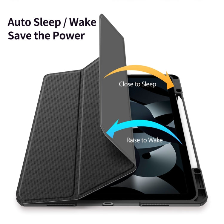 For iPad Air 13 2024 / 2025 / 2026 DUX DUCIS TOBY Series Antiskid Leather Tablet Case with Sleep / Wake-up Function(Black)