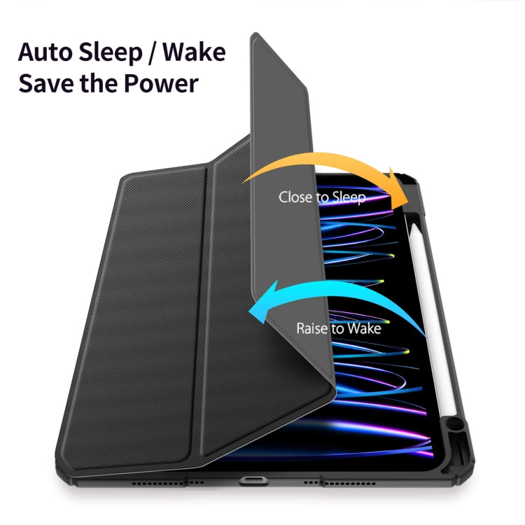 For iPad Pro 11 2025 / 2024 DUX DUCIS TOBY Series Antiskid Leather Tablet Case with Sleep / Wake-up Function(Black)