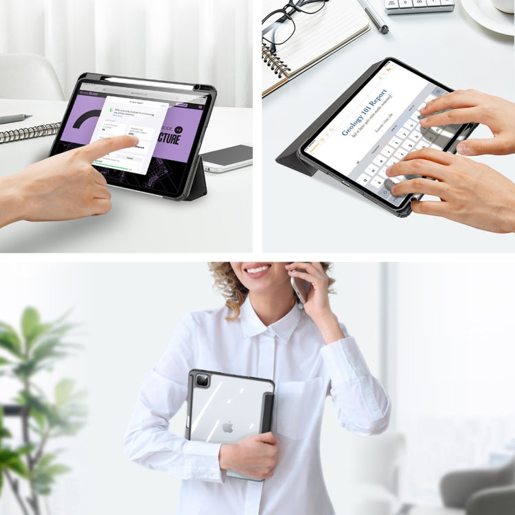 For iPad Pro 11 2025 / 2024 DUX DUCIS TOBY Series Antiskid Leather Tablet Case with Sleep / Wake-up Function(Black)
