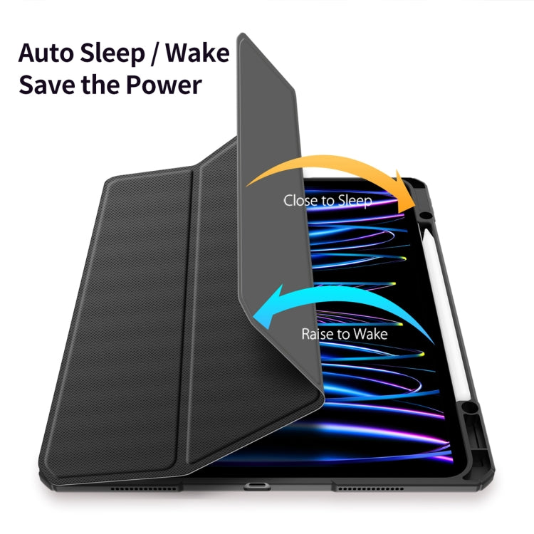 For iPad Pro 13 2025 / 2024 DUX DUCIS TOBY Series Antiskid Leather Tablet Case with Sleep / Wake-up Function(Black)