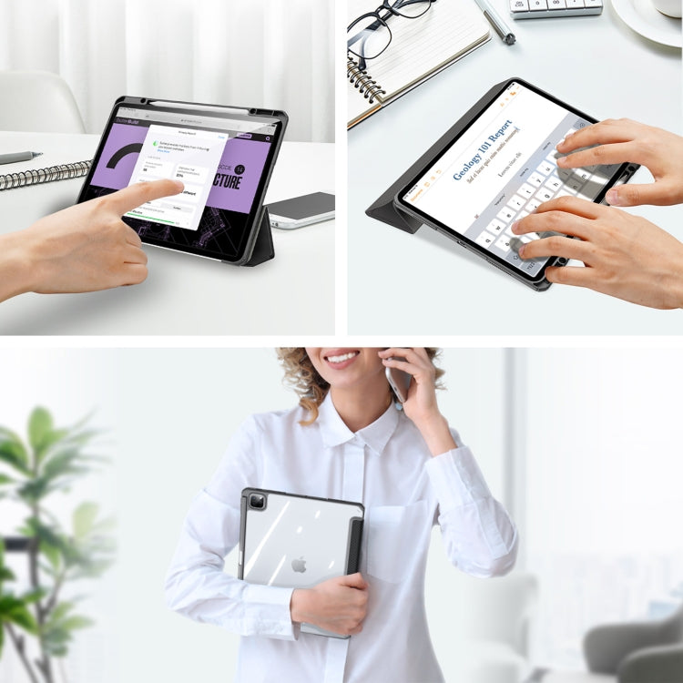 For iPad Pro 13 2025 / 2024 DUX DUCIS TOBY Series Antiskid Leather Tablet Case with Sleep / Wake-up Function(Black)