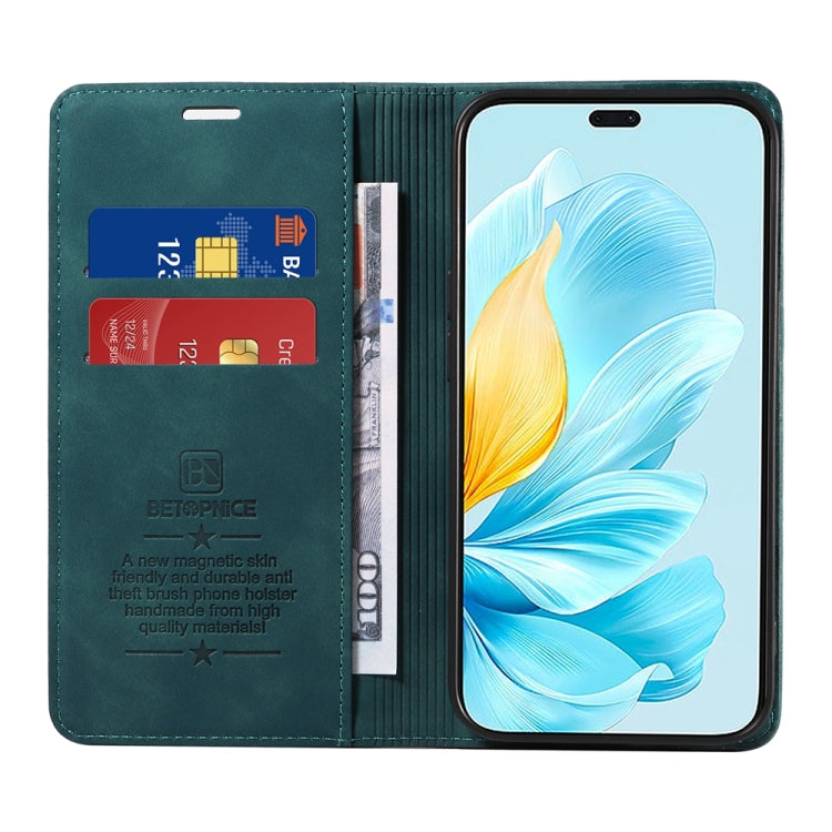 For Honor 200 Lite Global BETOPNICE Suction RFID Anti-theft Leather Phone Case(Green)