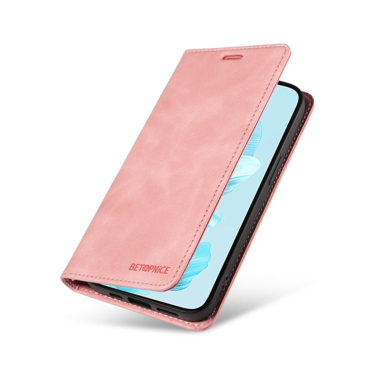 For Honor 200 Lite Global BETOPNICE Suction RFID Anti-theft Leather Phone Case(Pink)