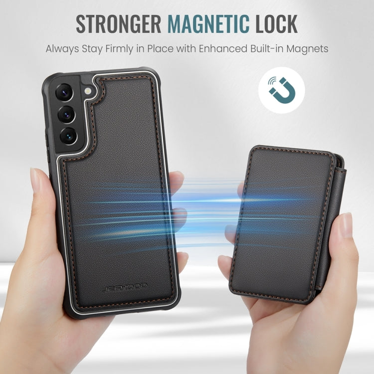 For Samsung Galaxy S22 5G JEEHOOD J05 Business Magnetic Style RFID Leather Phone Case(Black)