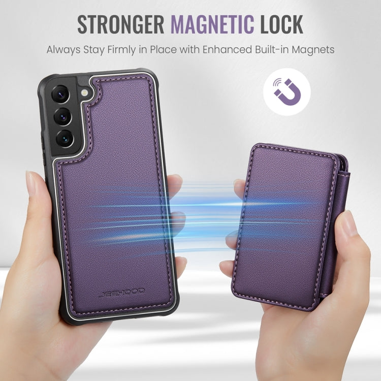 For Samsung Galaxy S22 5G JEEHOOD J05 Business Magnetic Style RFID Leather Phone Case(Purple)