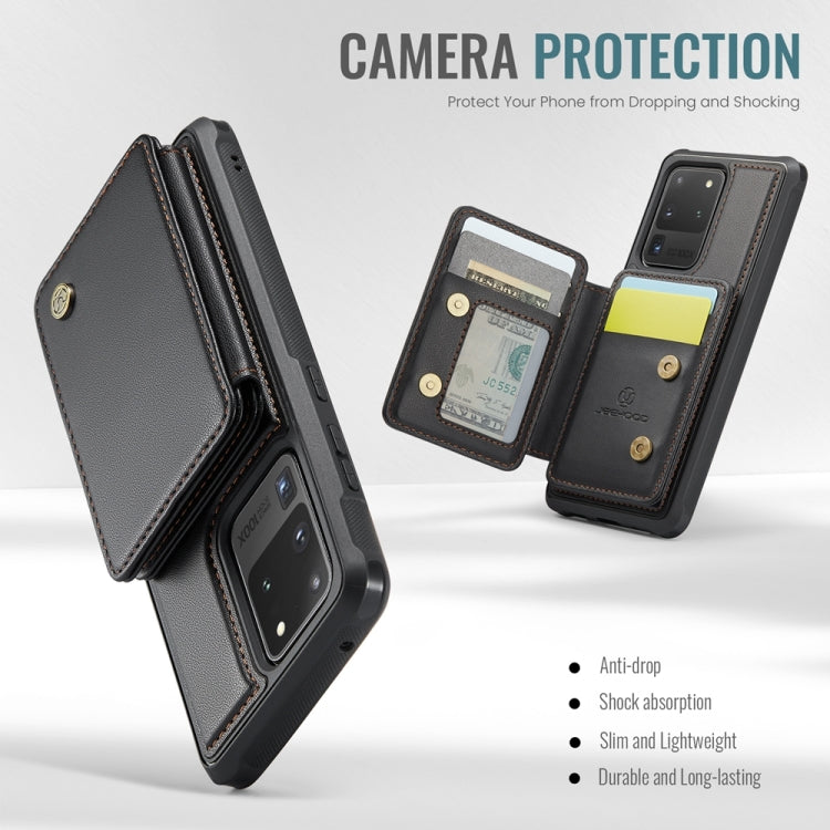For Samsung Galaxy S20 Ultra 5G JEEHOOD J05 Business Magnetic Style RFID Leather Phone Case(Black)