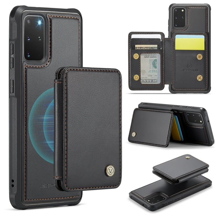 For Samsung Galaxy S20+ 5G JEEHOOD J05 Business Magnetic Style RFID Leather Phone Case(Black)