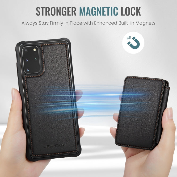 For Samsung Galaxy S20+ 5G JEEHOOD J05 Business Magnetic Style RFID Leather Phone Case(Black)