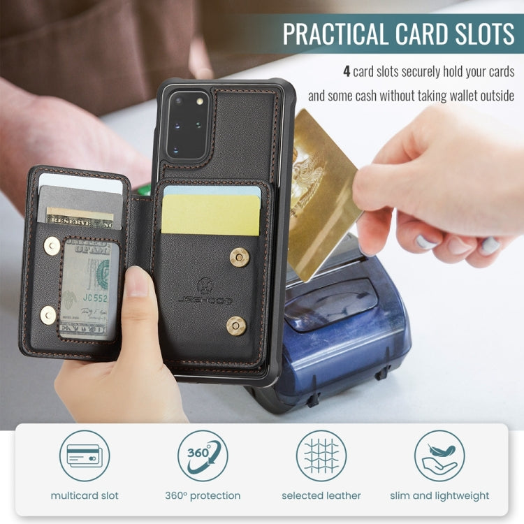 For Samsung Galaxy S20+ 5G JEEHOOD J05 Business Magnetic Style RFID Leather Phone Case(Black)