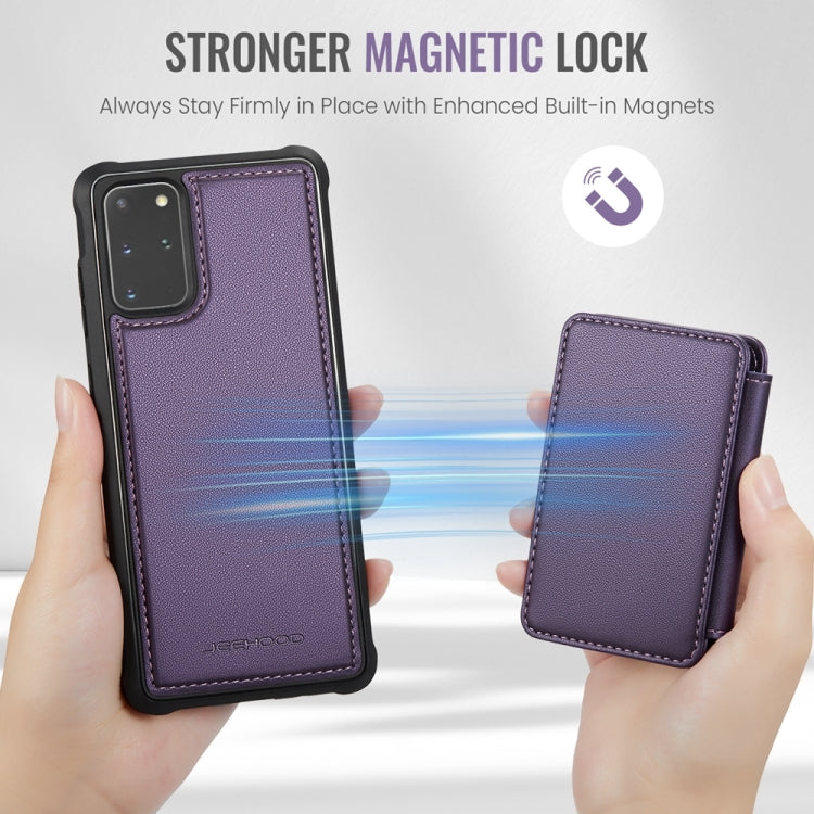 For Samsung Galaxy S20+ 5G JEEHOOD J05 Business Magnetic Style RFID Leather Phone Case(Purple)