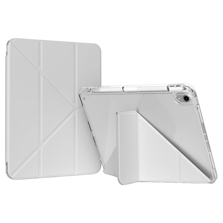 For iPad Air 13 2026 / 2025 / 2024 / Pro 12.9 GEBEI Deformation Leather Tablet Case(Grey)