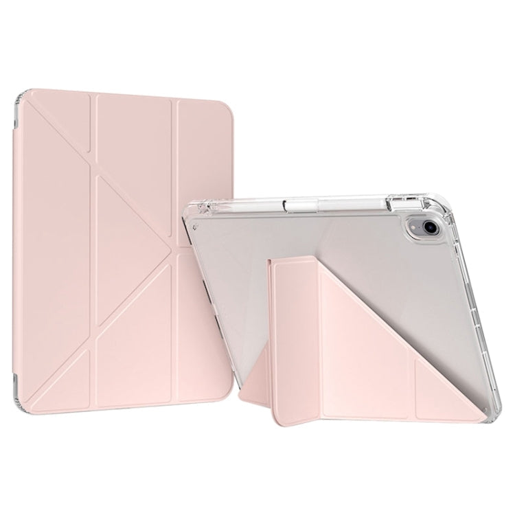 For iPad Air 11 2026 / 2025 / 2024 / Air 5 / 4 GEBEI Deformation Leather Tablet Case(Pink)