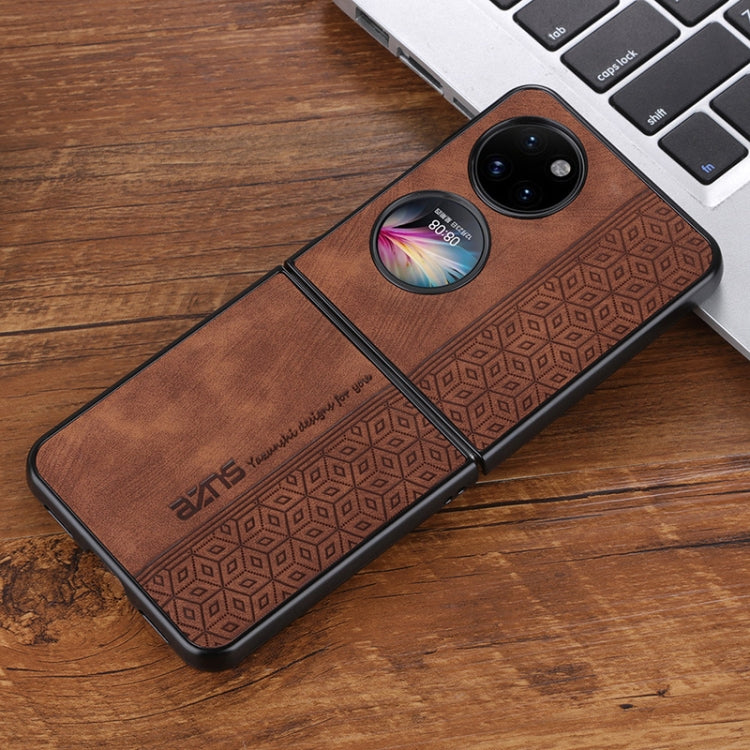 For Huawei Pocket 2 AZNS 3D Embossed Skin Feel Phone Case(Brown)