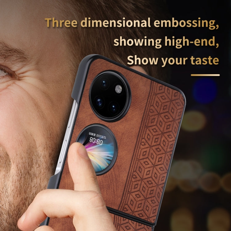 For Huawei Pocket 2 AZNS 3D Embossed Skin Feel Phone Case(Brown)