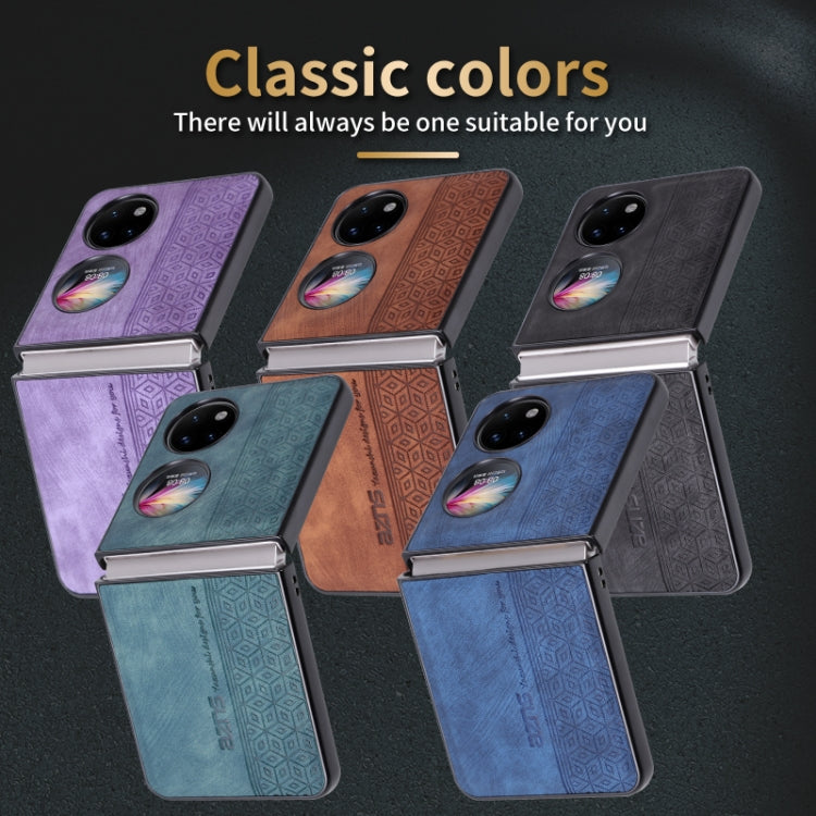 For Huawei Pocket 2 AZNS 3D Embossed Skin Feel Phone Case(Brown)
