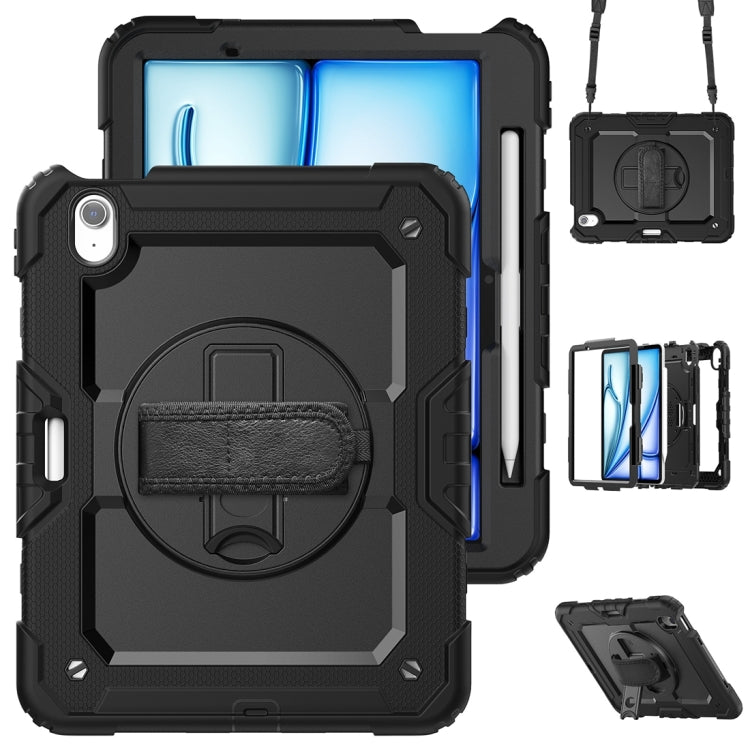 Lucky Wheel Grip Silicone Hybrid PC Tablet Case with Shoulder Strap, For iPad Air 11 2026 / 2025 / 2024