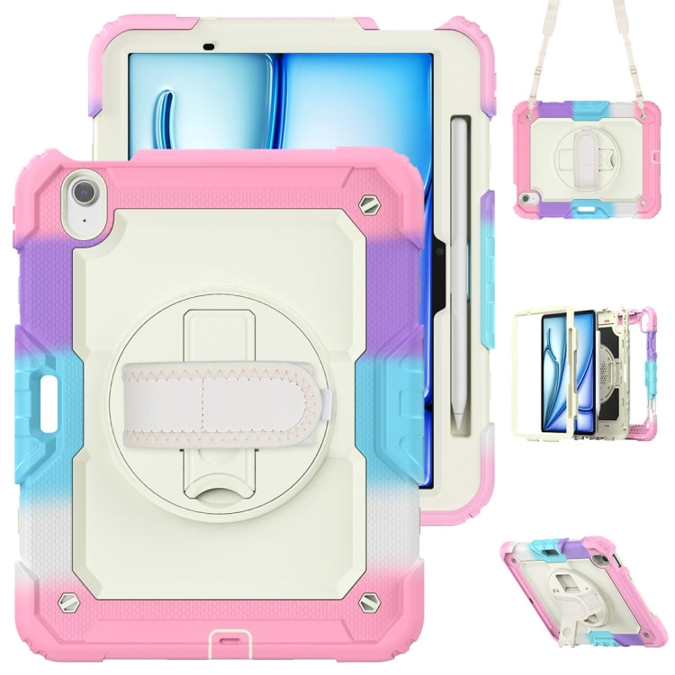 Lucky Wheel Grip Silicone Hybrid PC Tablet Case with Shoulder Strap, For iPad Air 11 2026 / 2025 / 2024