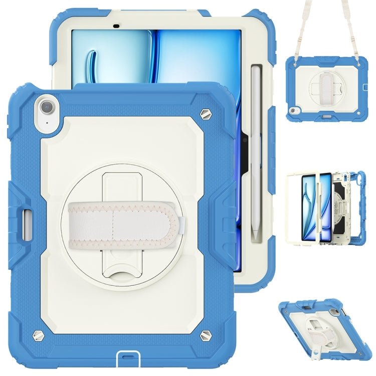 Lucky Wheel Grip Silicone Hybrid PC Tablet Case with Shoulder Strap, For iPad Air 11 2026 / 2025 / 2024