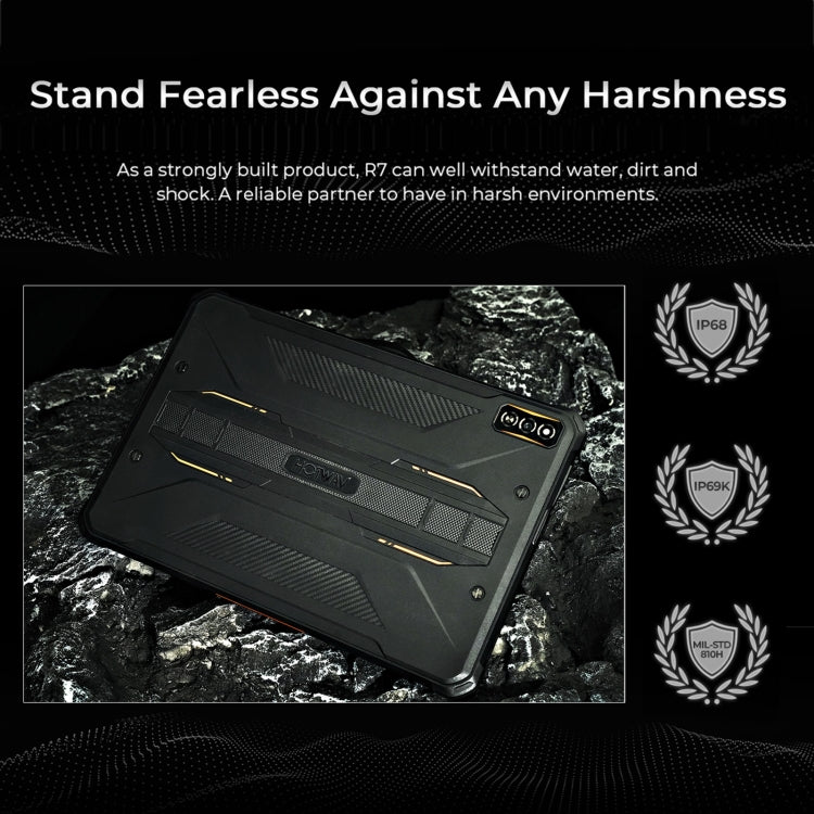 [HK Warehouse] HOTWAV Tab R7 Rugged Tablet, 6GB+256GB, 10.1 inch Android 13 Unisoc Tiger T606 Octa Core 4G Network, Global Version with Google Play(Black Grey)
