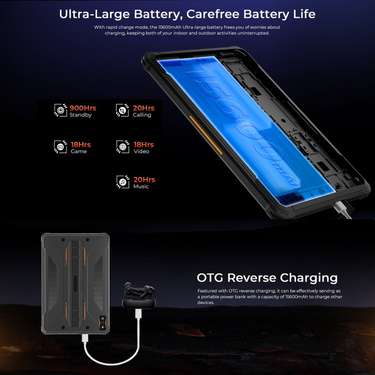 [HK Warehouse] HOTWAV Tab R7 Rugged Tablet, 6GB+256GB, 10.1 inch Android 13 Unisoc Tiger T606 Octa Core 4G Network, Global Version with Google Play(Black Grey)