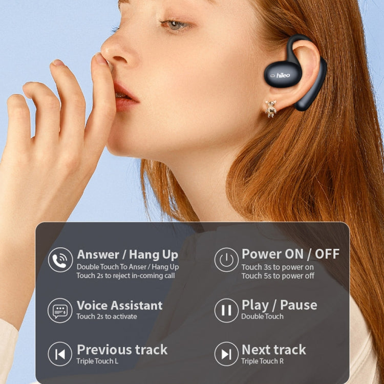 Hileo Hi96 TWS Touch Control IPX5 Waterproof Wireless Earphone(Black)