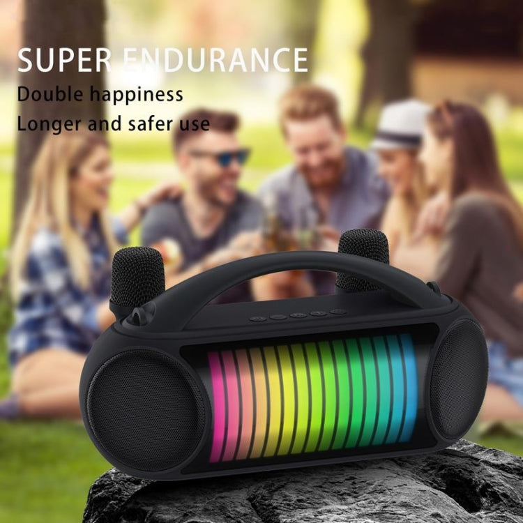 NewRixing NR-222 Portable Outdoor Dual Mic Colorful Wireless Bluetooth Speaker(Blue)