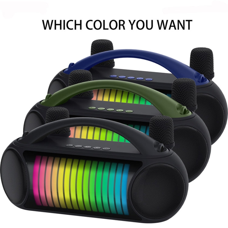 NewRixing NR-222 Portable Outdoor Dual Mic Colorful Wireless Bluetooth Speaker(Green)
