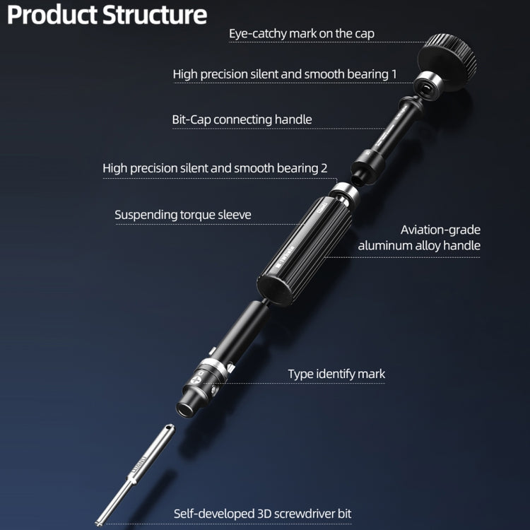 QianLi iWhale Special S2 Steel Magnetic Torque 3D Screwdriver, Model:D Pinhead Phillips 0.35