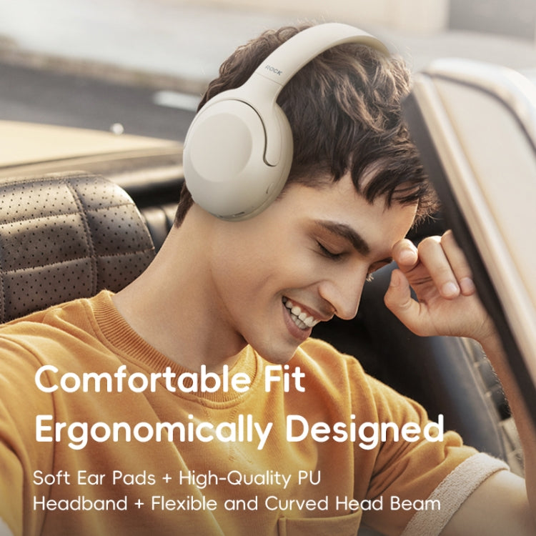 ROCK O3 Head-mounted Noise Reduction Bluetooth Headset(Light Grey)