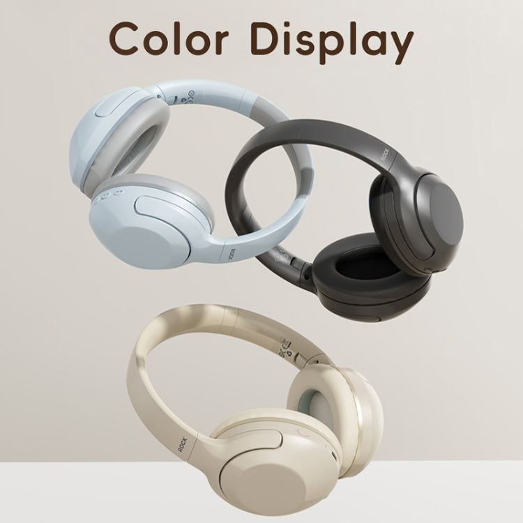 ROCK O3 Head-mounted Noise Reduction Bluetooth Headset(Beige)