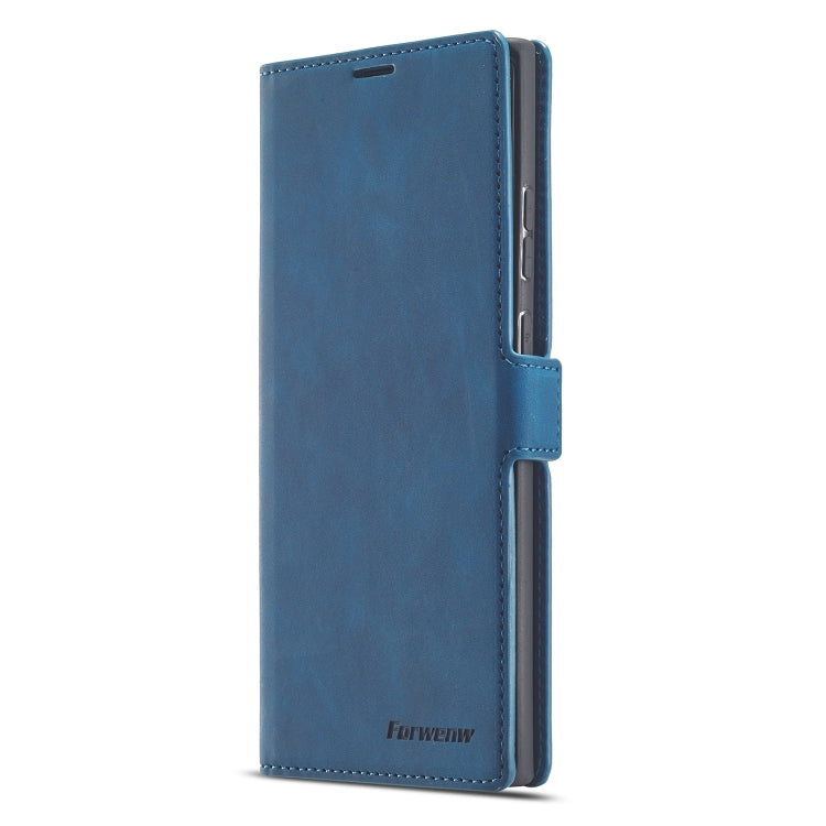 For Samsung Galaxy Note20 Ultra Forwenw Dream Series Oil Edge Strong Magnetism Horizontal Flip Leather Case with Holder & Card Slots & Wallet & Photo Frame(Blue)