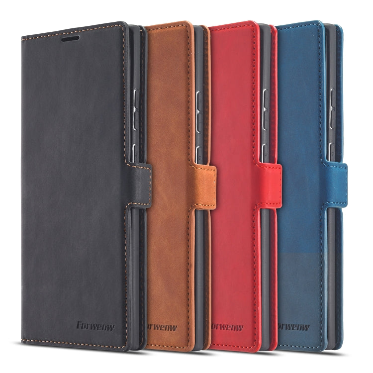 For Samsung Galaxy Note20 Ultra Forwenw Dream Series Oil Edge Strong Magnetism Horizontal Flip Leather Case with Holder & Card Slots & Wallet & Photo Frame(Blue)