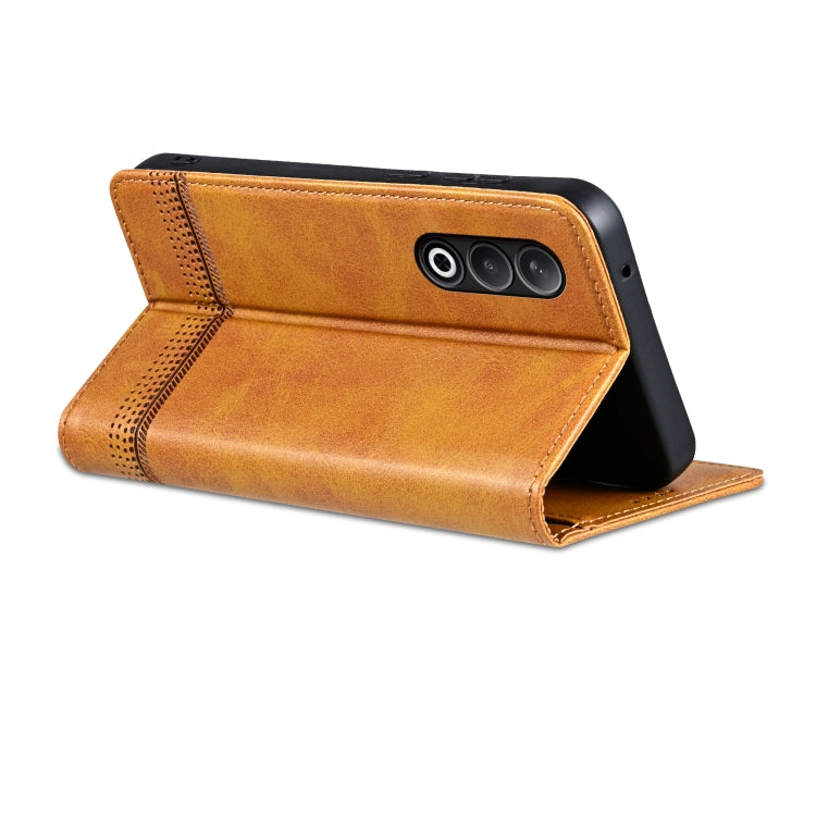For OnePlus Nord CE4 AZNS Magnetic Calf Texture Flip Leather Phone Case(Light Brown)