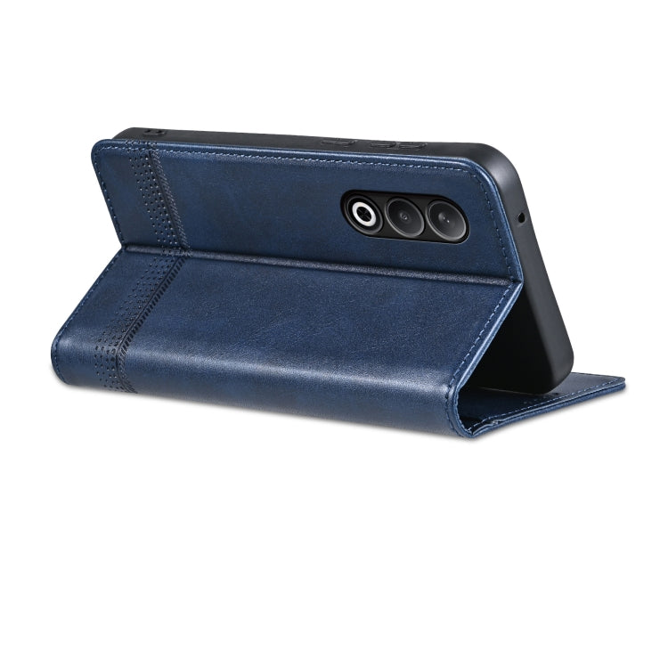 For OnePlus Nord CE4 AZNS Magnetic Calf Texture Flip Leather Phone Case(Dark Blue)