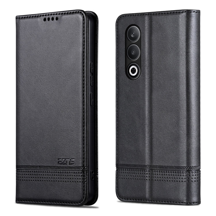 For OnePlus Nord CE4 AZNS Magnetic Calf Texture Flip Leather Phone Case(Black)