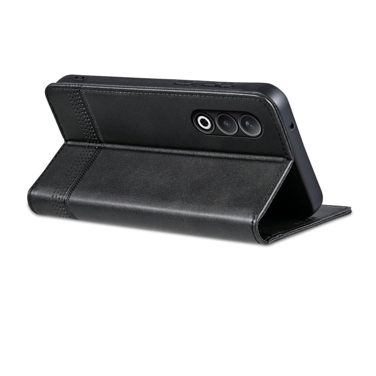 For OnePlus Nord CE4 AZNS Magnetic Calf Texture Flip Leather Phone Case(Black)