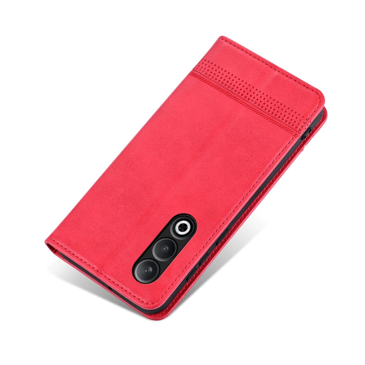 For OnePlus Nord CE4 AZNS Magnetic Calf Texture Flip Leather Phone Case(Red)