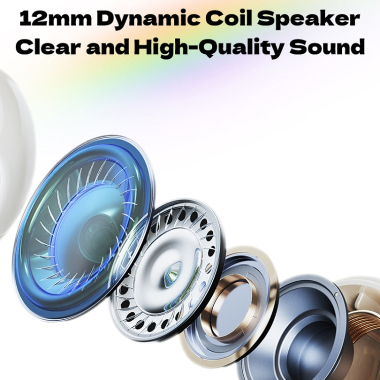 ROCK RAU0766 Bubble Transparent TWS Wireless Bluetooth Earphone with Lanyard(Beige)