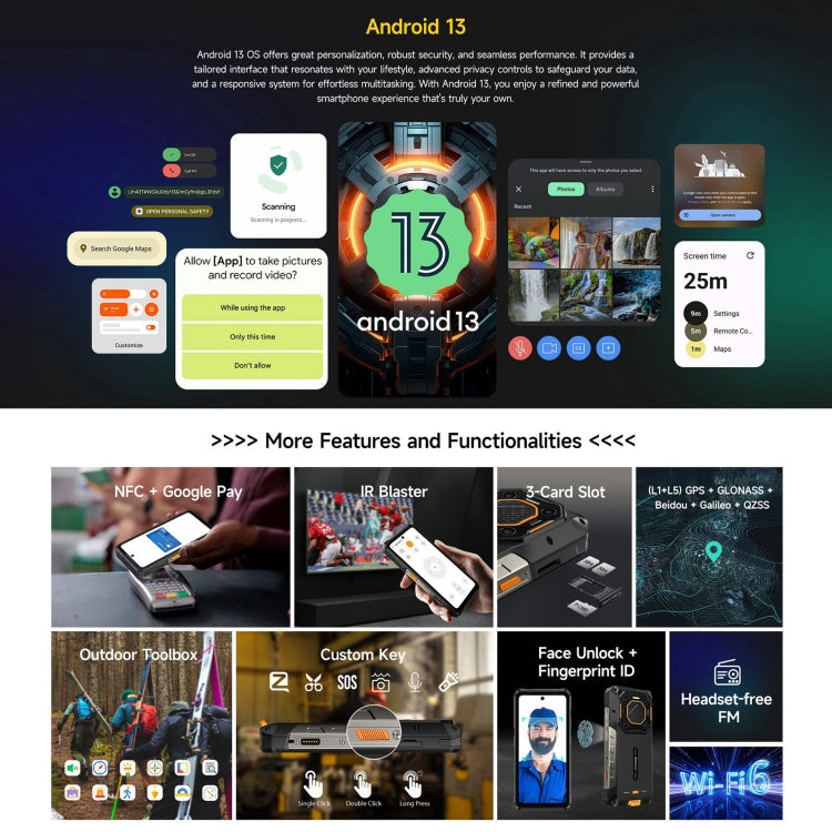 [HK Warehouse] Ulefone Armor 26 Ultra Rugged Phone, 12GB+512GB, 6.78 inch Android 13 MediaTek Dimensity 8020 Octa Core, Network: 5G, NFC(Black)