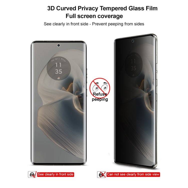 For Motorola Edge 50 Pro imak 3D Curved HD Full Screen Anti-spy Tempered Glass Protective Film