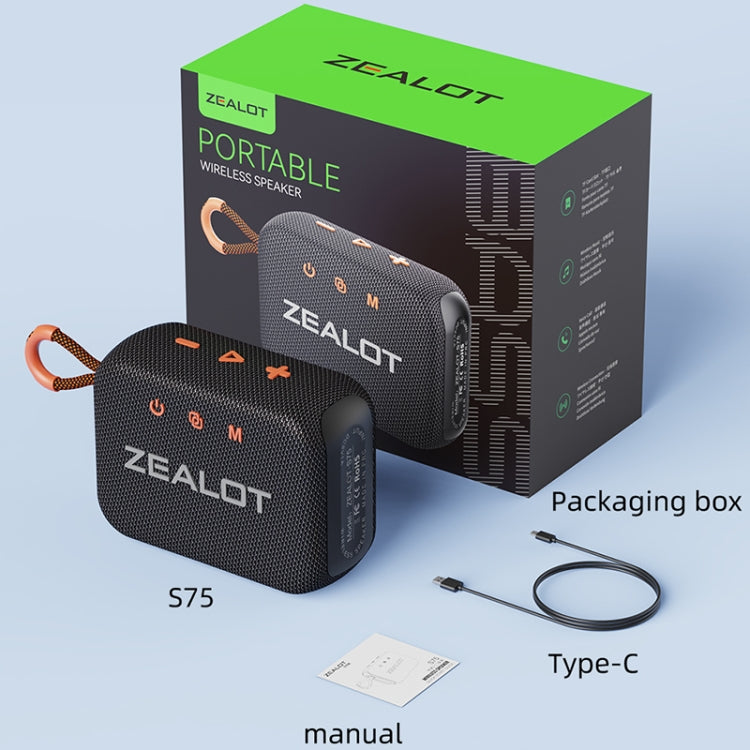 Zealot S75 Portable Outdoor IPX6 Waterproof Bluetooth Speaker(Blue)