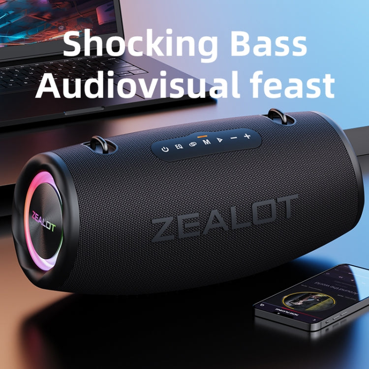 Zealot S87 80W Portable Outdoor Bluetooth Speaker with RGB Light(Grey)
