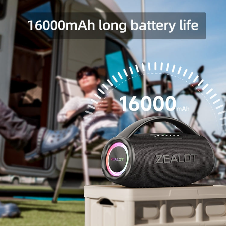 Zealot S97 80W Outdoor Portable RGB Light Bluetooth Speaker(Grey)