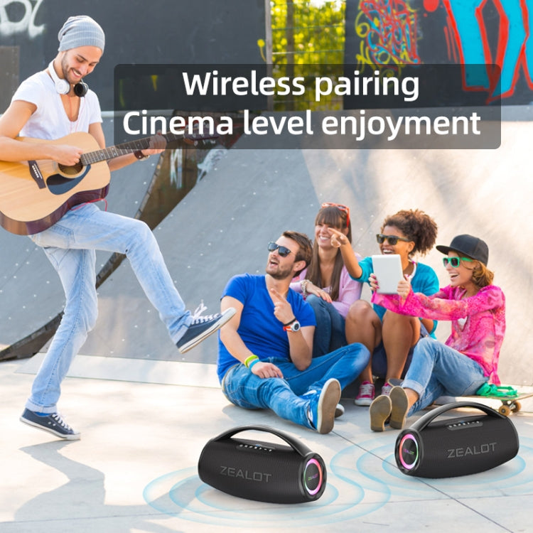 Zealot S97 80W Outdoor Portable RGB Light Bluetooth Speaker(Grey)