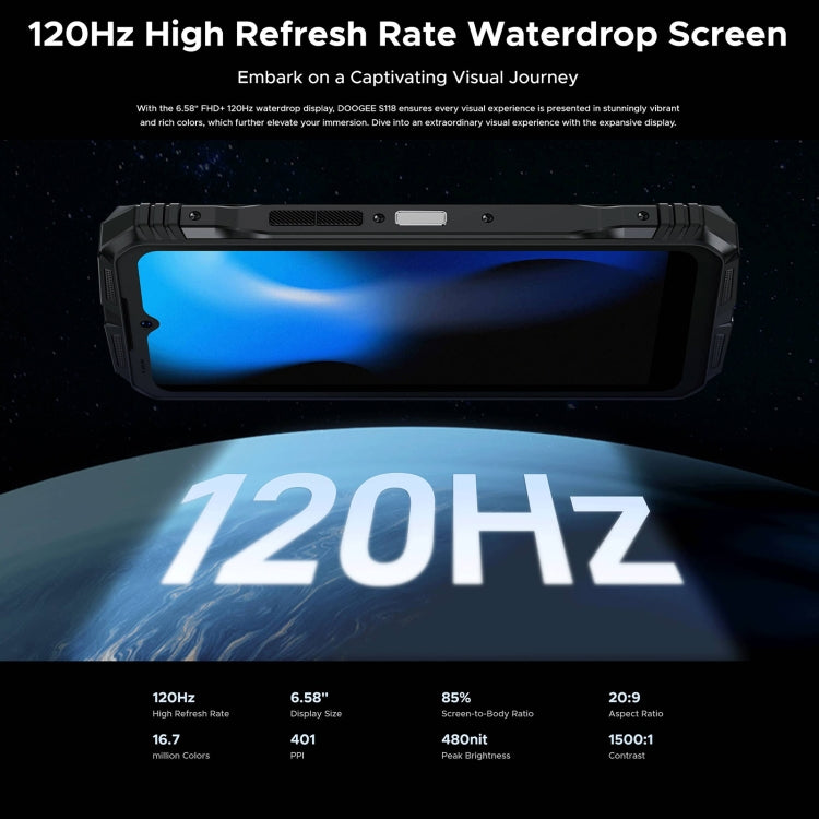 [HK Warehouse] DOOGEE S118 Rugged Phone, 8GB+512GB, 6.58 inch Android 14 MediaTek Helio G99 Octa Core, Network: 4G, OTG, NFC(Black Red)