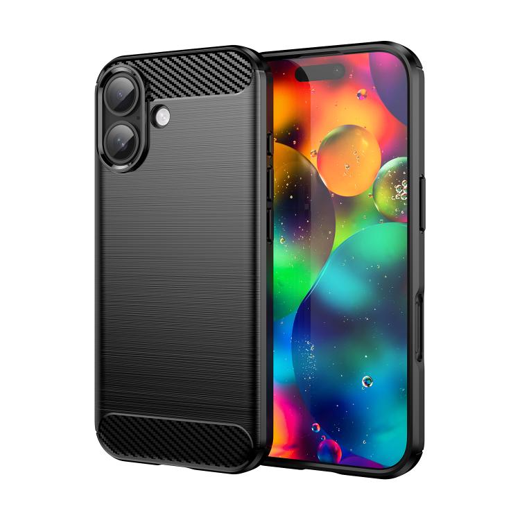 Brushed Texture Carbon Fiber TPU Phone Case, For iPhone 17e / 16e, For iPhone 17 Pro Max, For iPhone 17 Pro, For iPhone 17, For iPhone Air, For iPhone 16 Pro Max, For iPhone 16 Pro, For iPhone 16 Plus