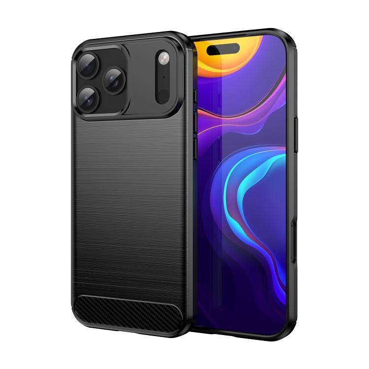 Brushed Texture Carbon Fiber TPU Phone Case, For iPhone 17e / 16e, For iPhone 17 Pro Max, For iPhone 17 Pro, For iPhone 17, For iPhone Air, For iPhone 16 Pro Max, For iPhone 16 Pro, For iPhone 16 Plus