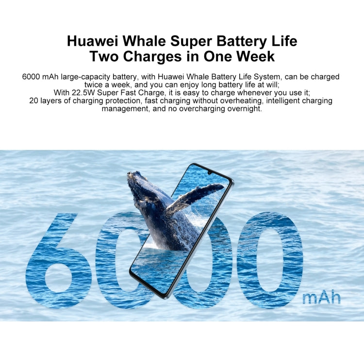 HUAWEI Enjoy 70S, 8GB+256GB, Side Fingerprint Identification, 6.75 inch HarmonyOS 4.2 Octa Core 2.4GHz, Network: 4G, Not Support Google Play(Blue)