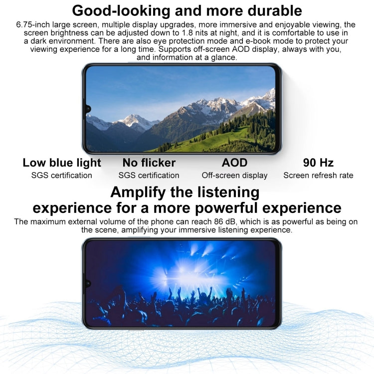 HUAWEI Enjoy 70S, 8GB+128GB, Side Fingerprint Identification, 6.75 inch HarmonyOS 4.2 Octa Core 2.4GHz, Network: 4G, Not Support Google Play(White)